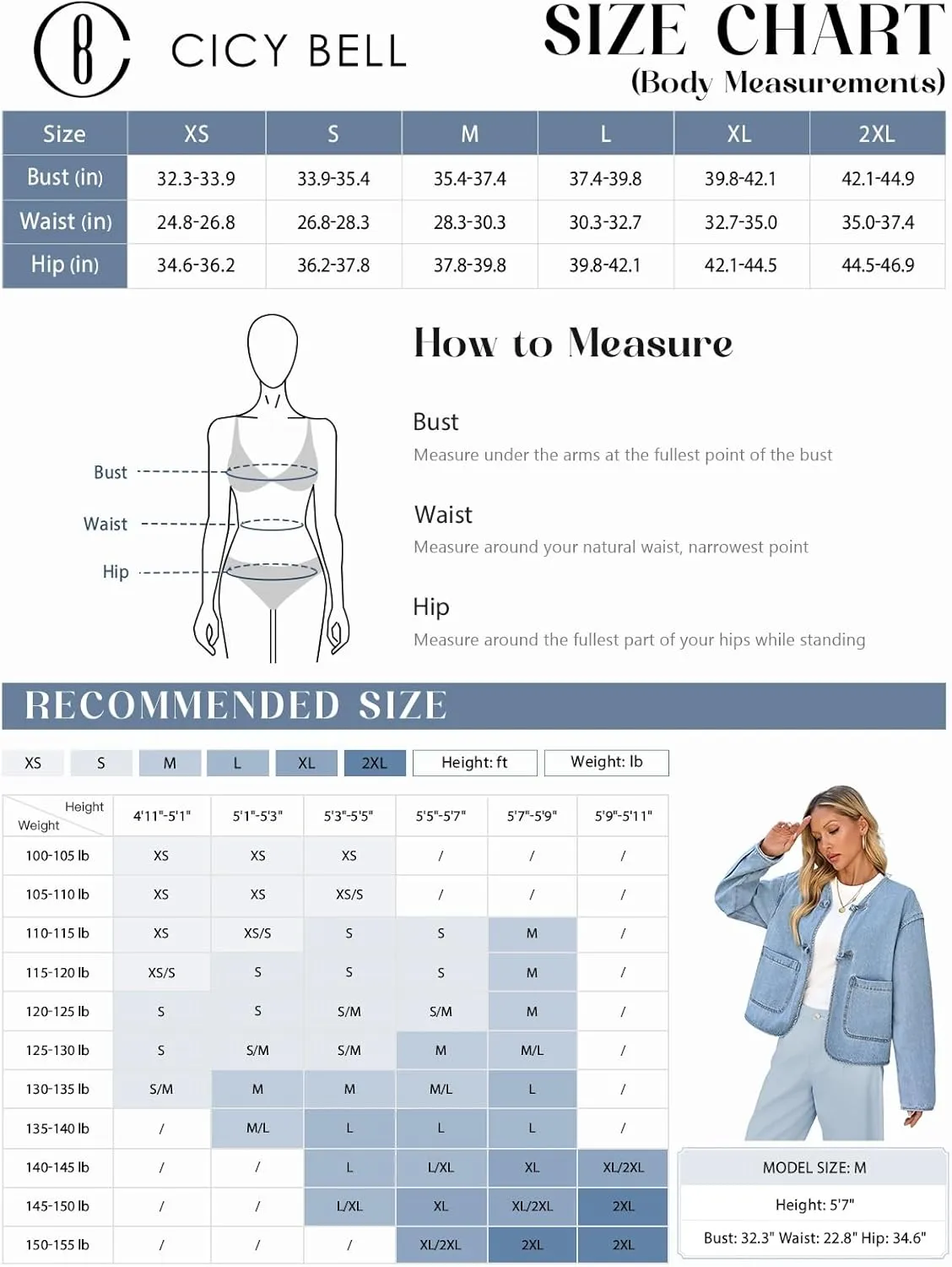 Cicy Bell Womens Cropped Collarless Denim Shirts Jackets Frog Button Trendy Jean Shackets Lightweight Casual Coat
