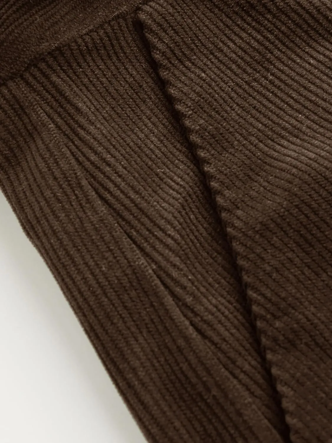 CIDER Corduroy Middle Waist Pocket Straight Leg Trousers with Belt