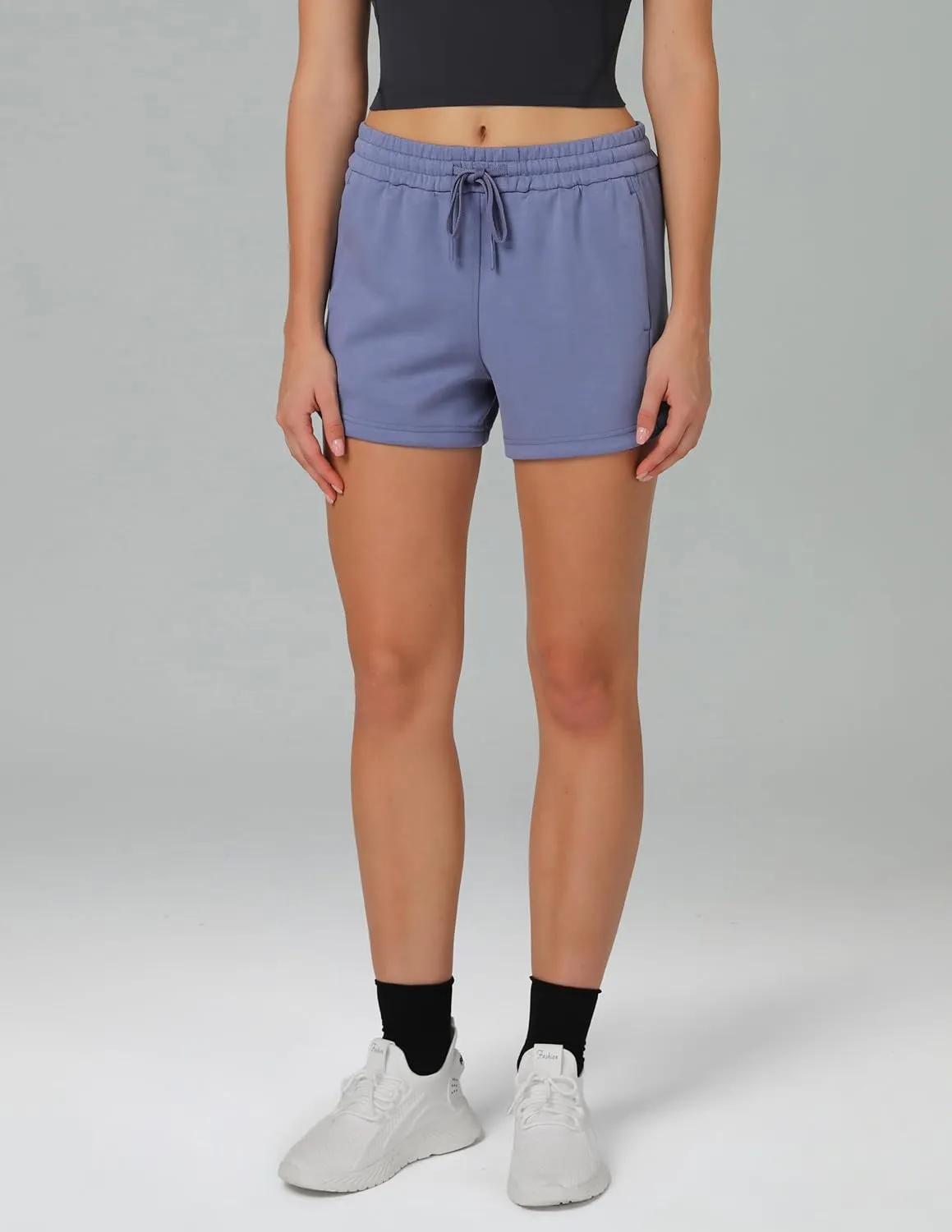 Colorfulkoala Modal Women's High Waisted Sweat 4'' Shorts with Pockets