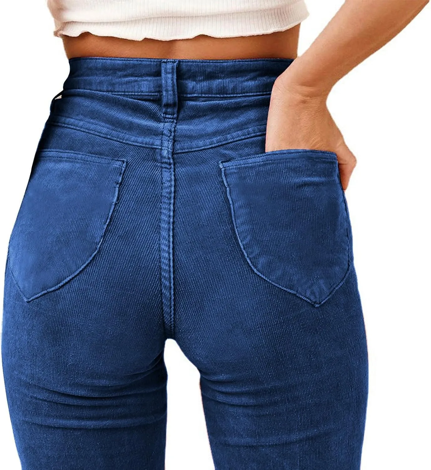 Corduroy Pants for Women High Waist Flare Pants Casual Bell Bottom Wide Leg Trouser 2024 Women Fashions Pants