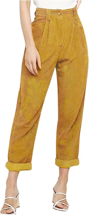 Corduroy Pants Women 2025 Trendy High Waisted Straight Leg Casual Pants Corduroy Trousers Loose Solid Sweatpants