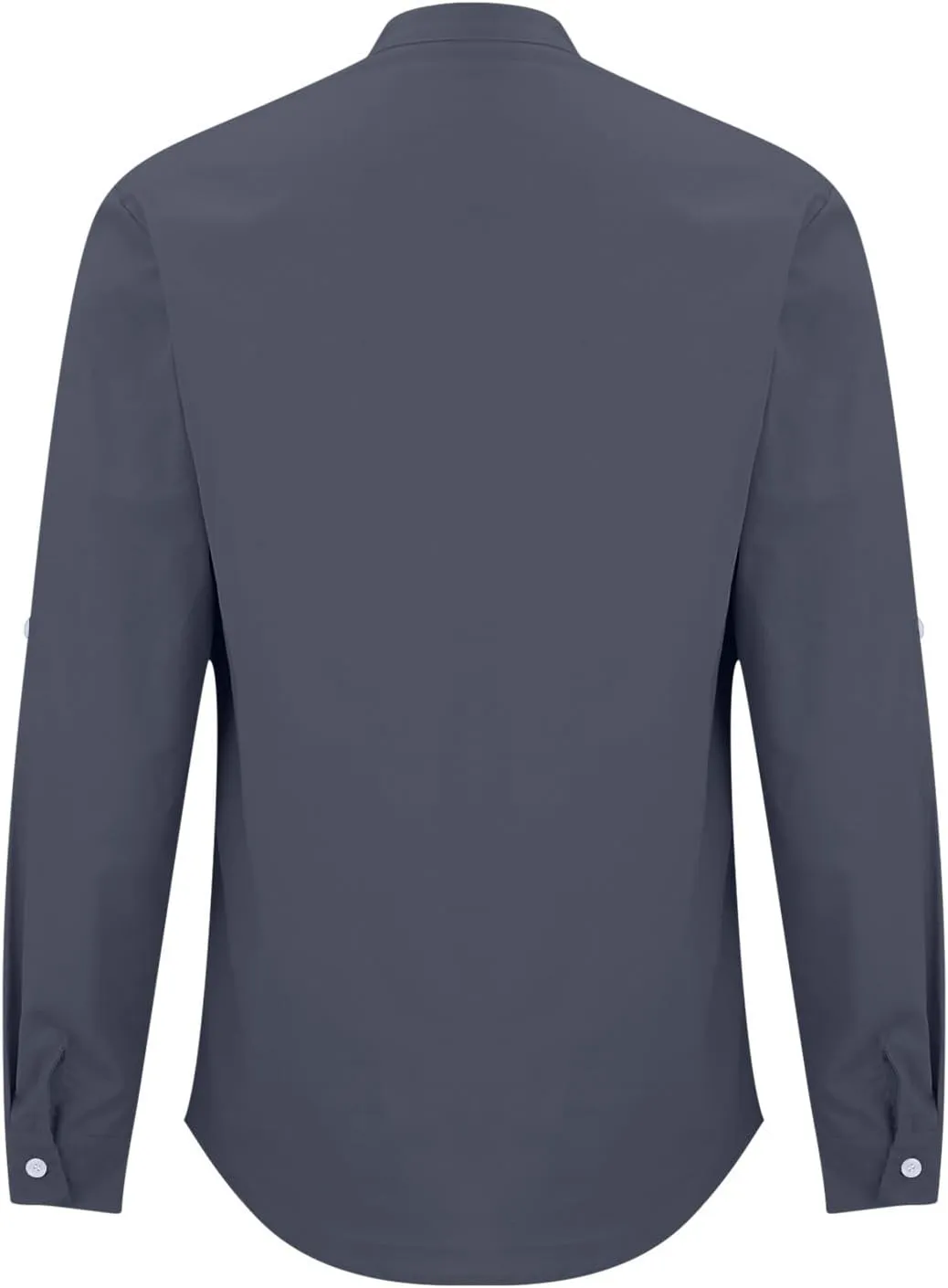 Cotton Linen Cargo Shirts Mens Long Sleeve Buttons V-Neck Henley Overshirt Lightweight Hiking Camping Fishing Shirts
