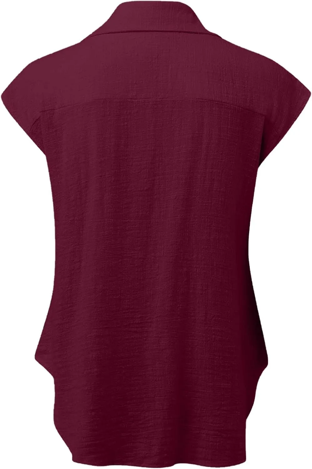 Cotton Linen Shirts for Women Trendy 2024 Casual Loose Cap Sleeve Button Down Tops Business Office Work Blouses