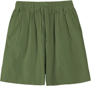 Cotton Linen Shorts for Men Waist Drawstring Pleated Thin Lightweight Loose Fit Cool Summer Pants Lounge Beach Shorts