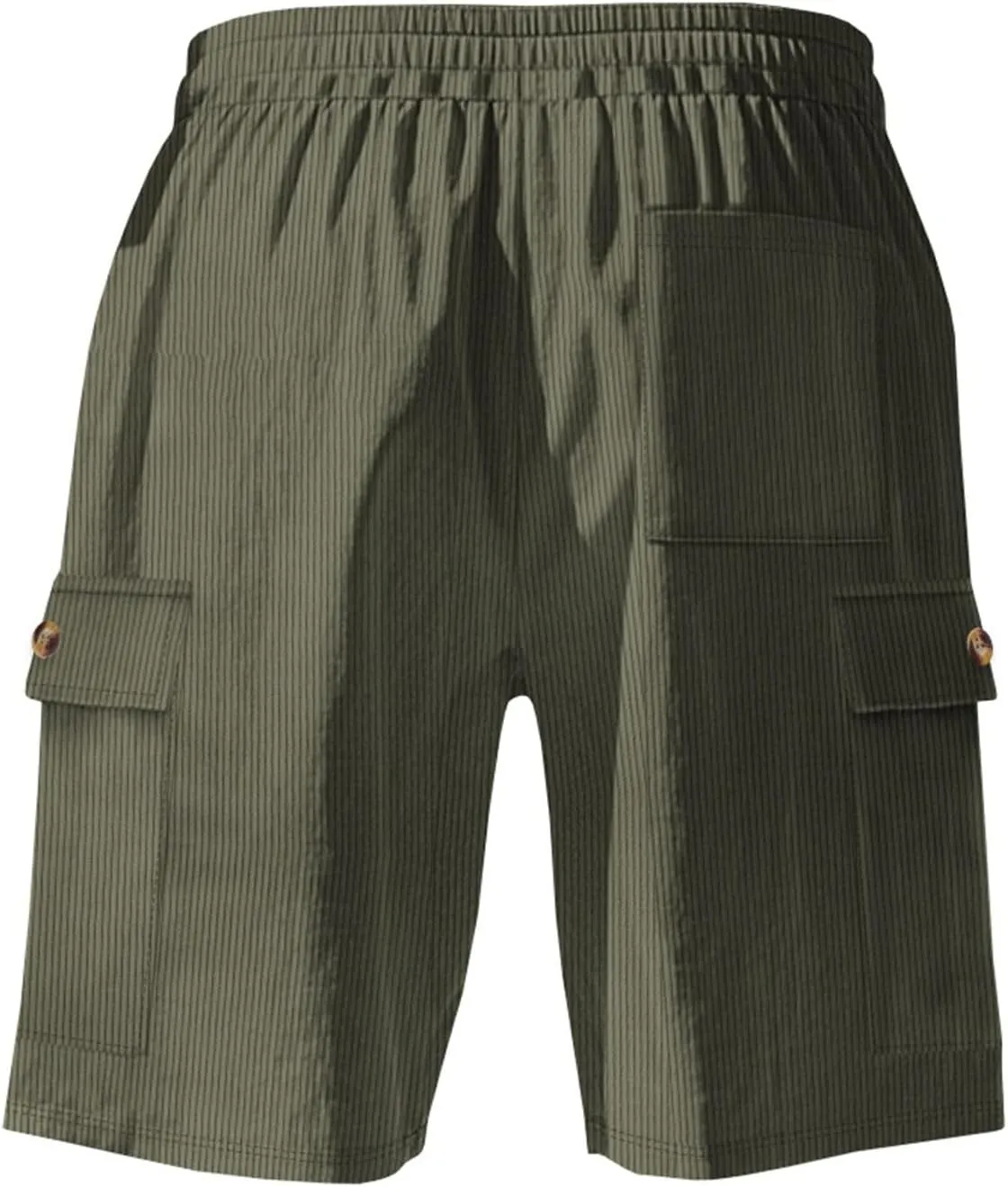 CRNTCEM Mens Corduroy Shorts Drawstring Elastic Waist Lightweight Summer Beach Shorts Loose Athletic Workout Short Pocket