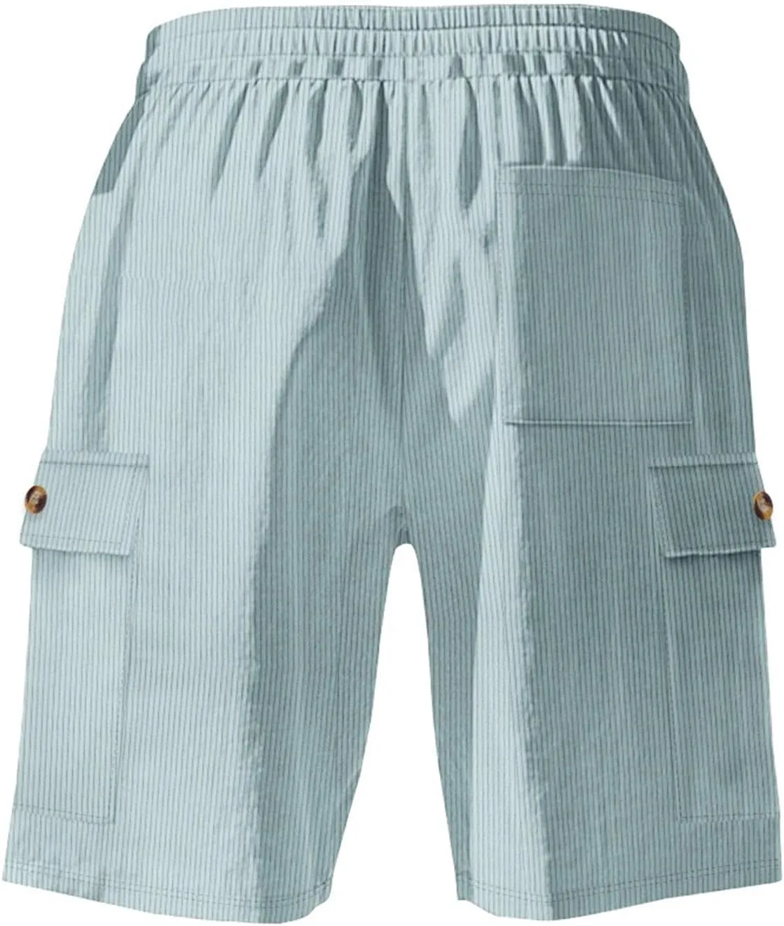 CRNTCEM Mens Corduroy Shorts Drawstring Elastic Waist Lightweight Summer Beach Shorts Loose Athletic Workout Short Pocket
