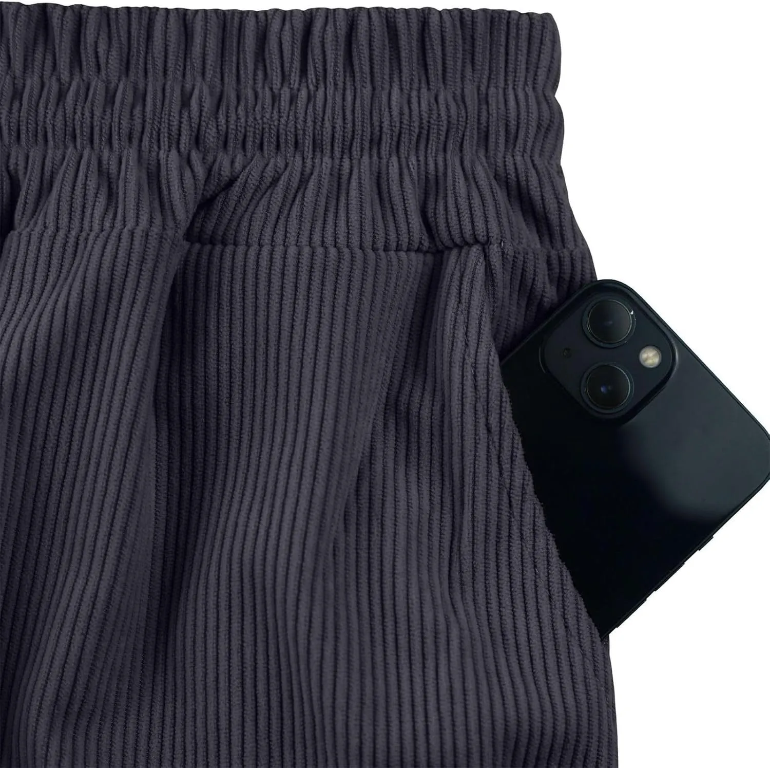 CRNTCEM Mens Corduroy Shorts Drawstring Elastic Waist Lightweight Summer Beach Shorts Loose Athletic Workout Short Pocket