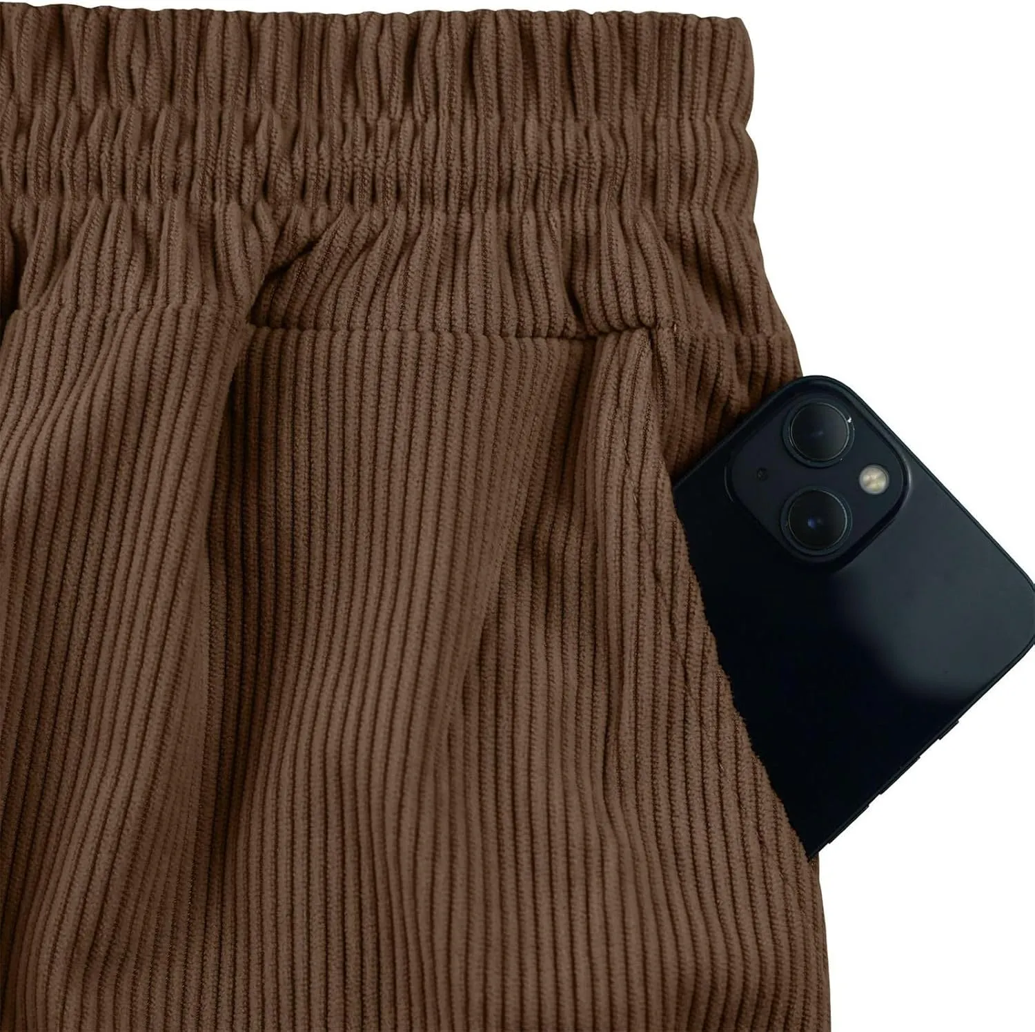 CRNTCEM Mens Corduroy Shorts Drawstring Elastic Waist Lightweight Summer Beach Shorts Loose Athletic Workout Short Pocket