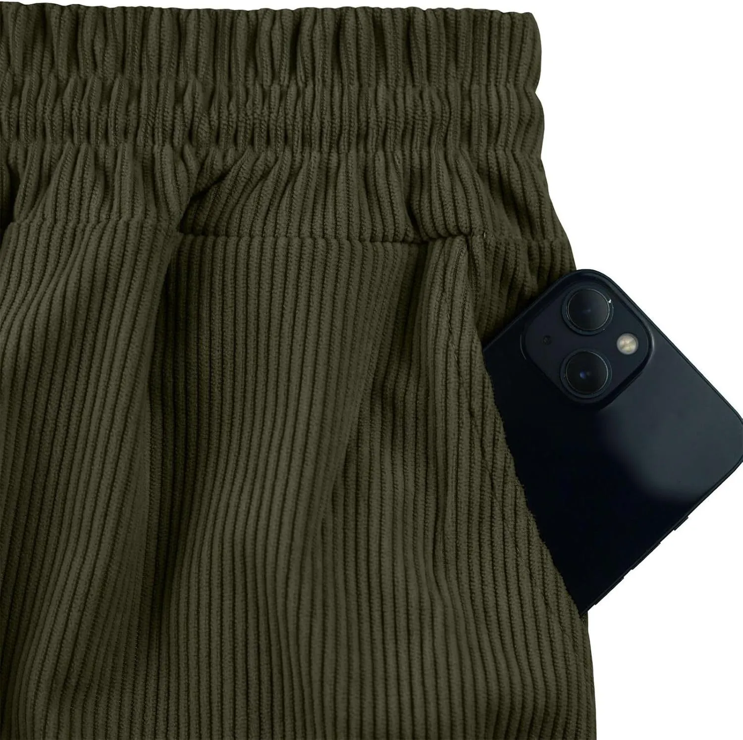 CRNTCEM Mens Corduroy Shorts Drawstring Elastic Waist Lightweight Summer Beach Shorts Loose Athletic Workout Short Pocket