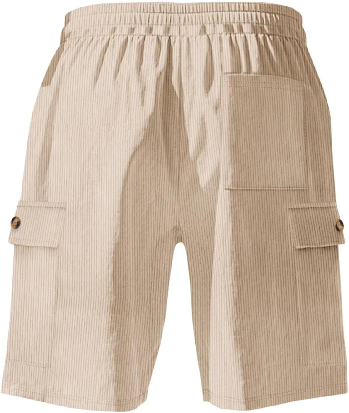 CRNTCEM Mens Corduroy Shorts Drawstring Elastic Waist Lightweight Summer Beach Shorts Loose Athletic Workout Short Pocket