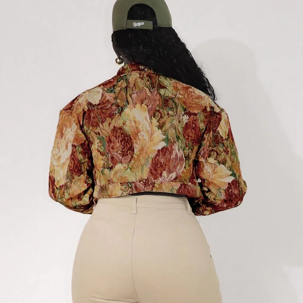 Cropped Jacket Women Red Cute Y2K Jacquard Long Sleeve Button Down Crop Varsity Jackets for Women Trendy 2025
