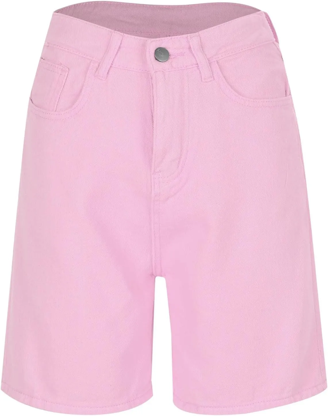 Denim Bermuda Shorts for Women Y2k High Rise Knee Length Jean Shorts Summer Loose Fit Straight Leg Zip Lounge Shorts