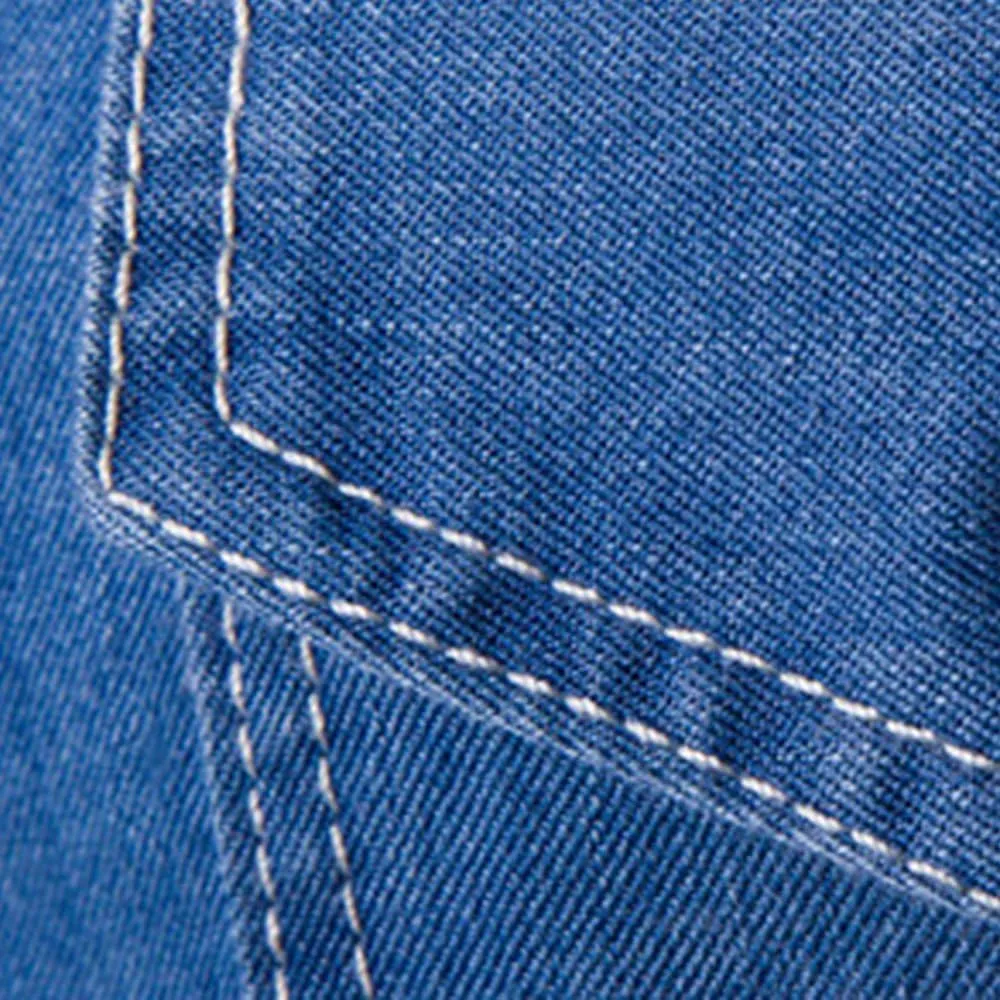 Denim Shirts for Men Long Sleeve Vintage Slim Fit Button Down Shirts Casual Washed Cotton Western Jean Work Shirts Pockets