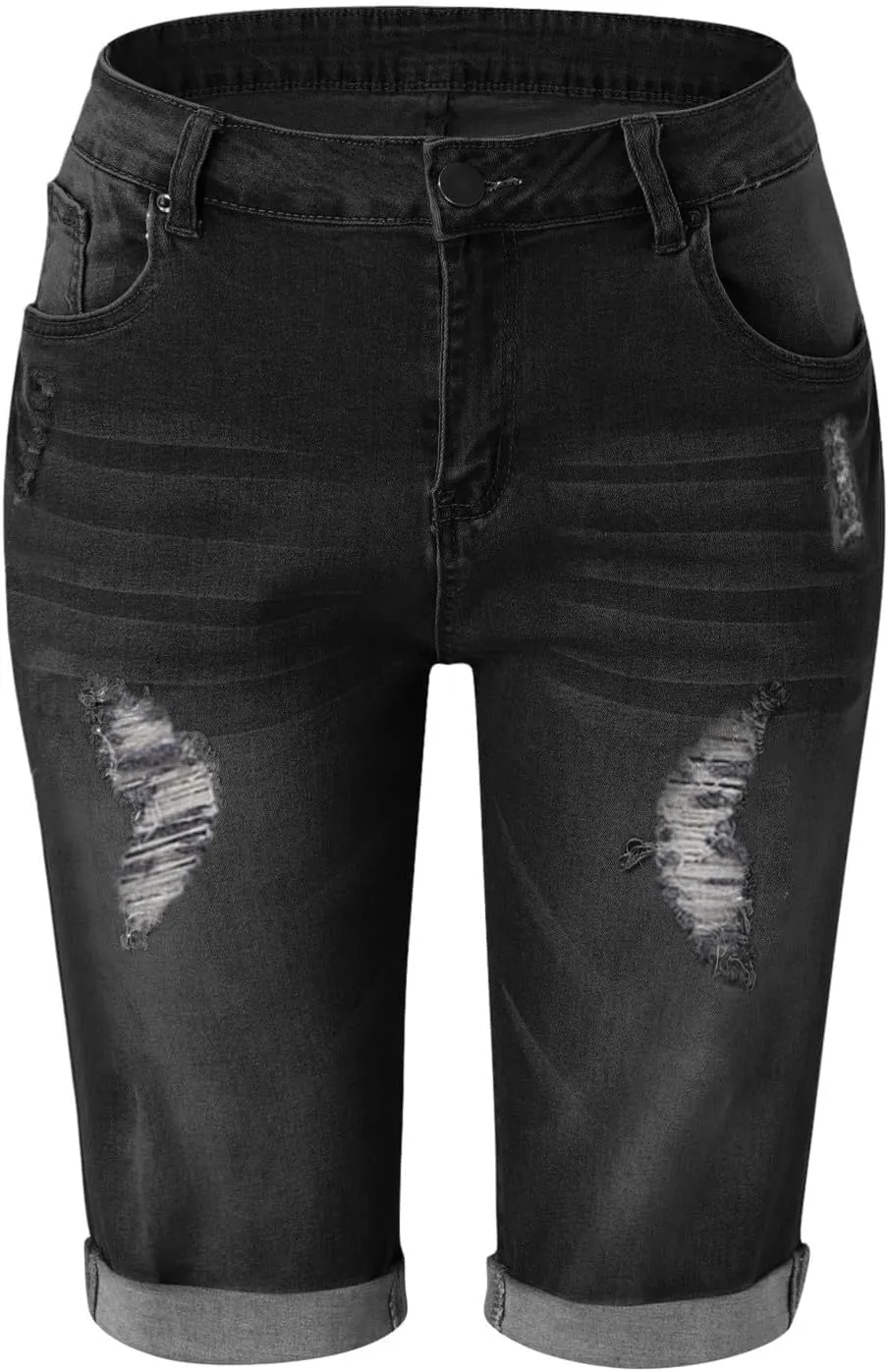 Denim Shorts Women High Waisted 2024 Summer Sexy Casual Loose Jean Slim Hole Stretchy Denim Shorts Pant with Pocket