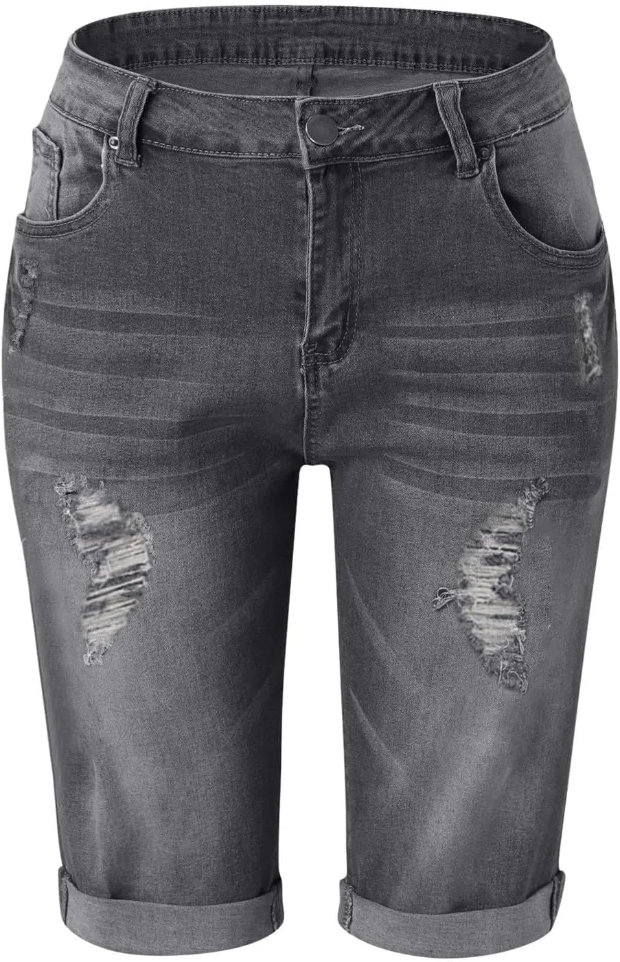 Denim Shorts Women High Waisted 2024 Summer Sexy Casual Loose Jean Slim Hole Stretchy Denim Shorts Pant with Pocket