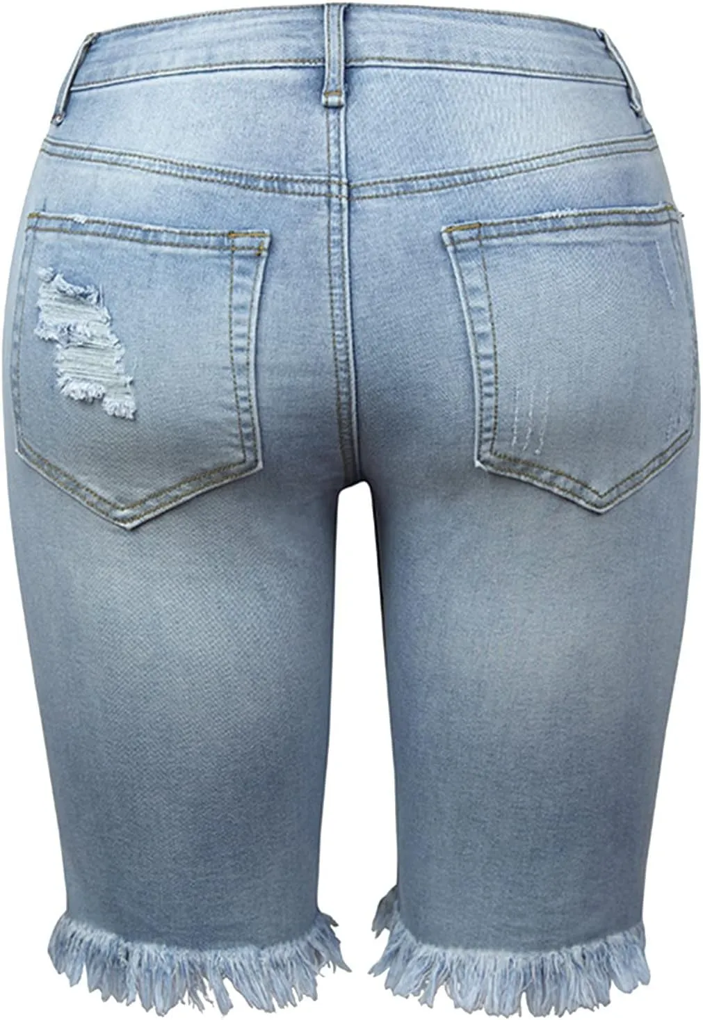 Denim Shorts Women High Waisted 2024 Summer Sexy Casual Loose Jean Slim Hole Stretchy Denim Shorts Pant with Pocket
