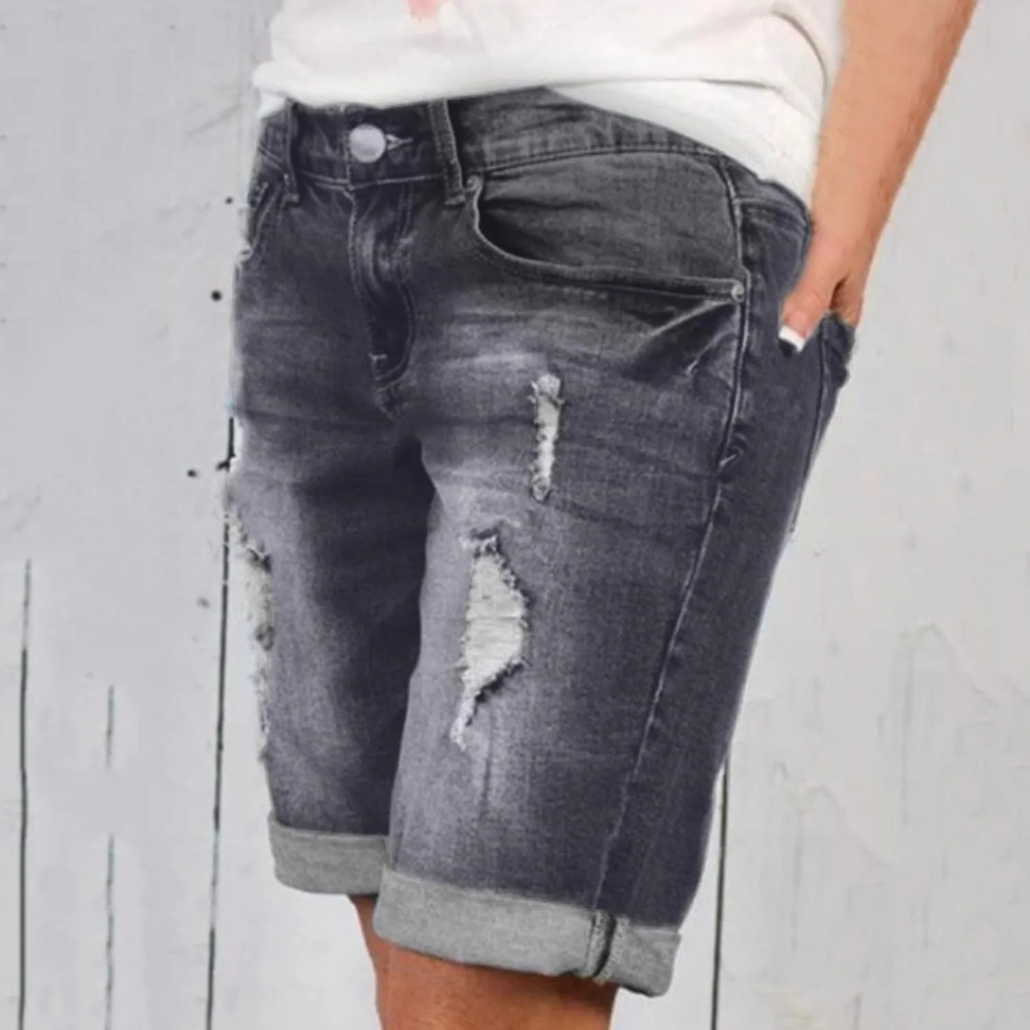 Denim Shorts Women High Waisted 2024 Summer Sexy Casual Loose Jean Slim Hole Stretchy Denim Shorts Pant with Pocket