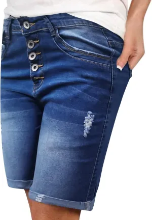 Denim Shorts Women High Waisted 2024 Summer Sexy Casual Loose Jean Slim Hole Stretchy Denim Shorts Pant with Pocket
