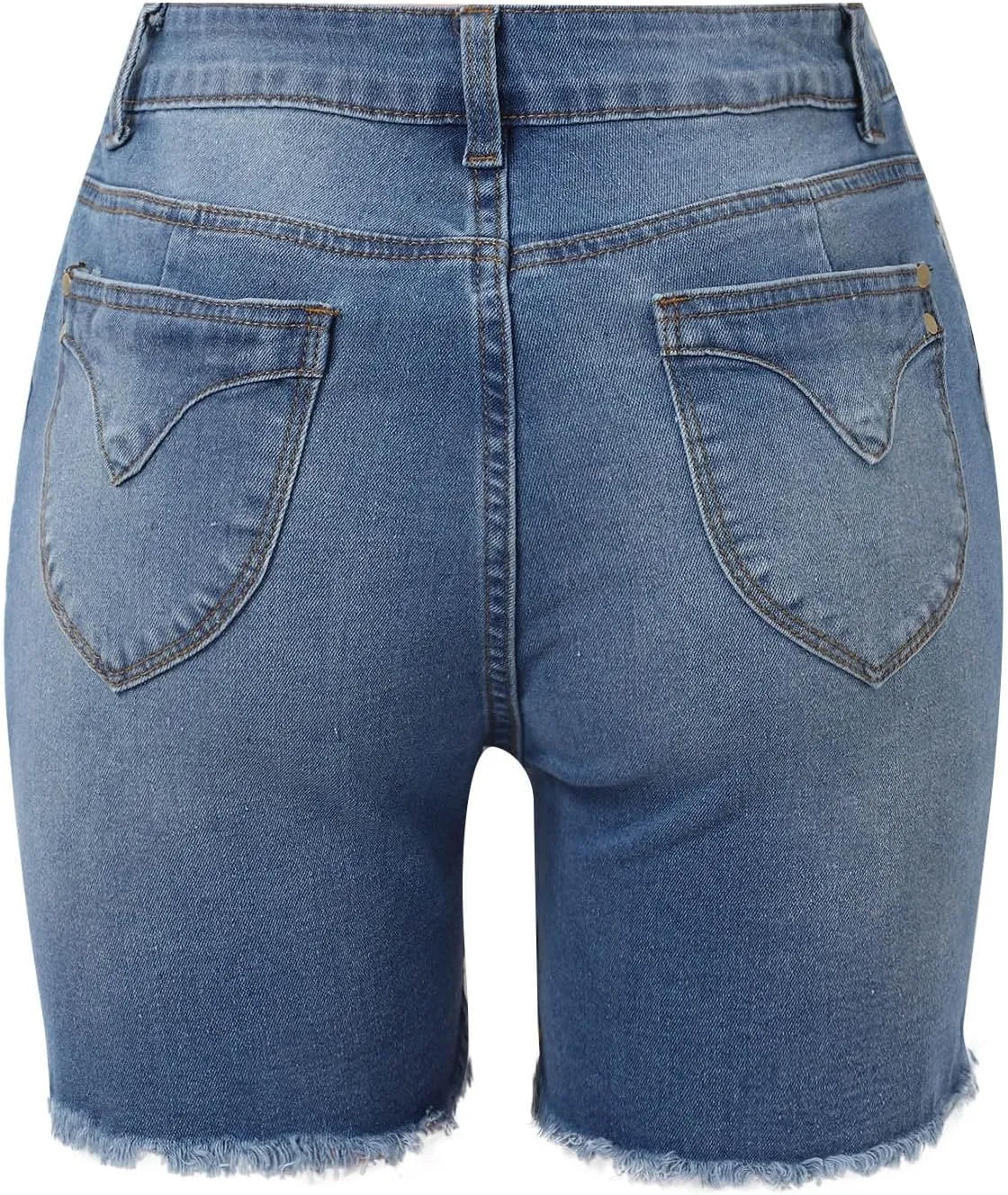 Denim Shorts Women High Waisted Stretchy Button Casual Jeans Shorts Slim Fit Plus Size 2025 Summer Trendy Jorts with Pockets