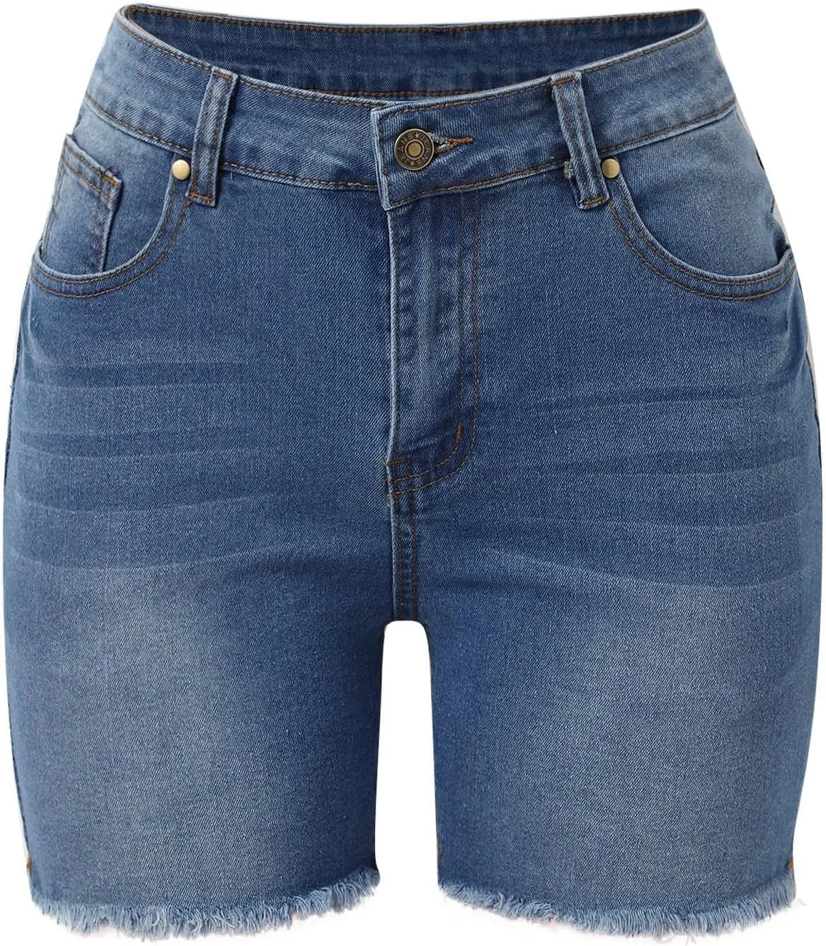 Denim Shorts Women High Waisted Stretchy Button Casual Jeans Shorts Slim Fit Plus Size 2025 Summer Trendy Jorts with Pockets