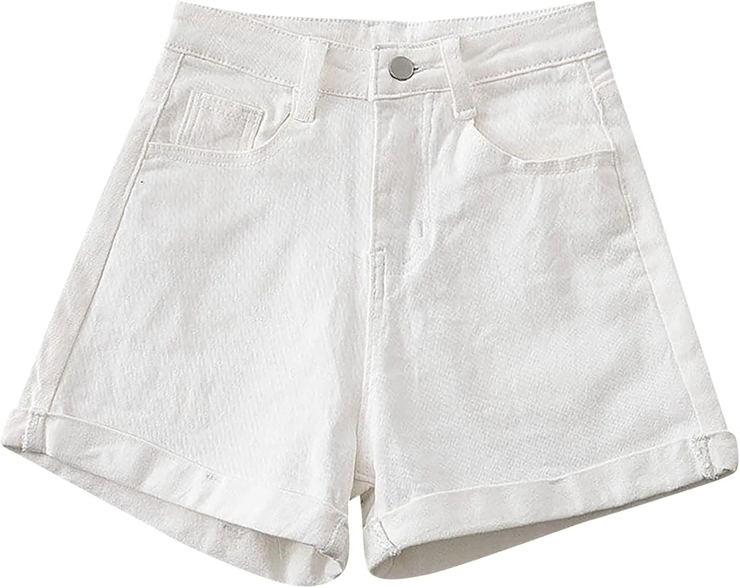 Denim Shorts Women High Waisted Stretchy Button Up A Line Baggy Jeans Shorts Plus Size Wide Leg Classic Hot Jorts for Women