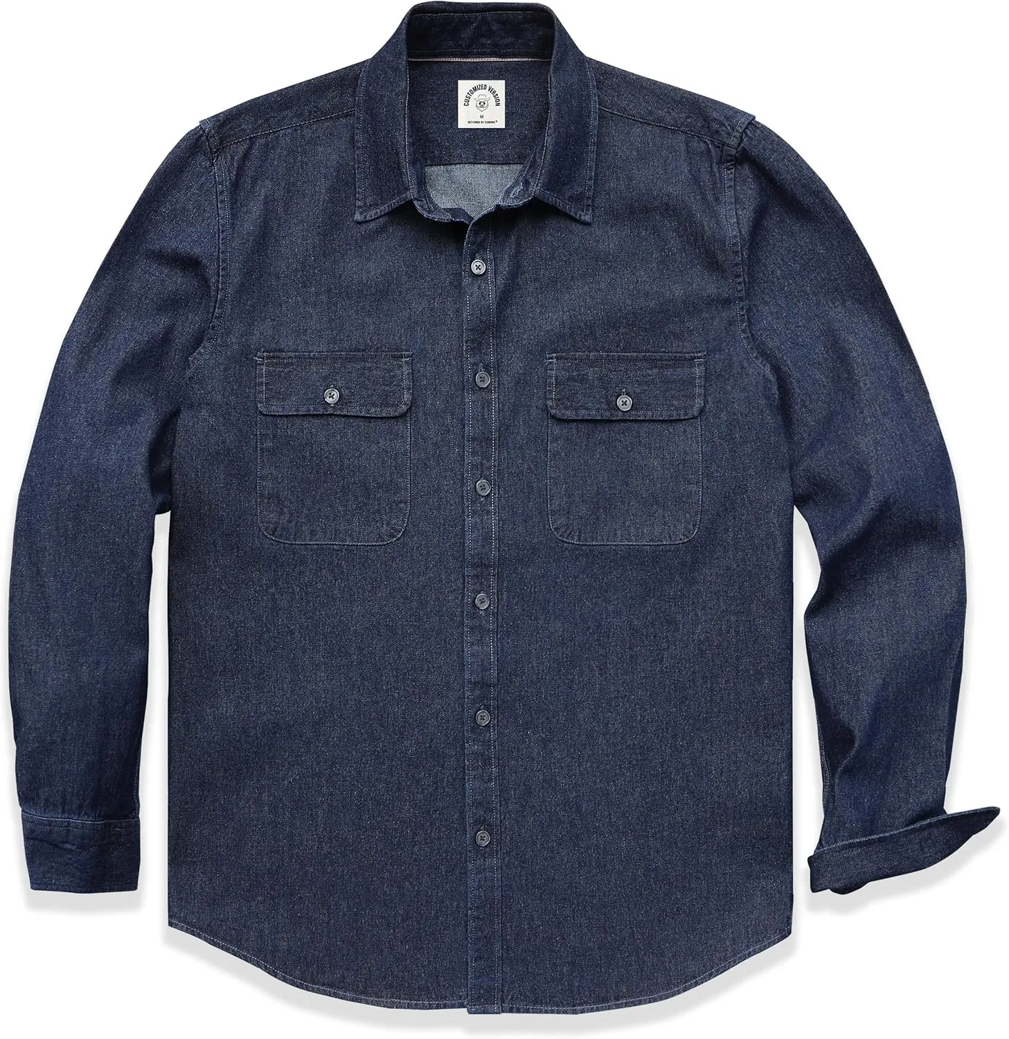 Dubinik® Denim Shirt Men Mens Denim Shirts Long Sleeve Mens Denim Button Down Shirt Cotton Regular Fit Casual Work Shirts