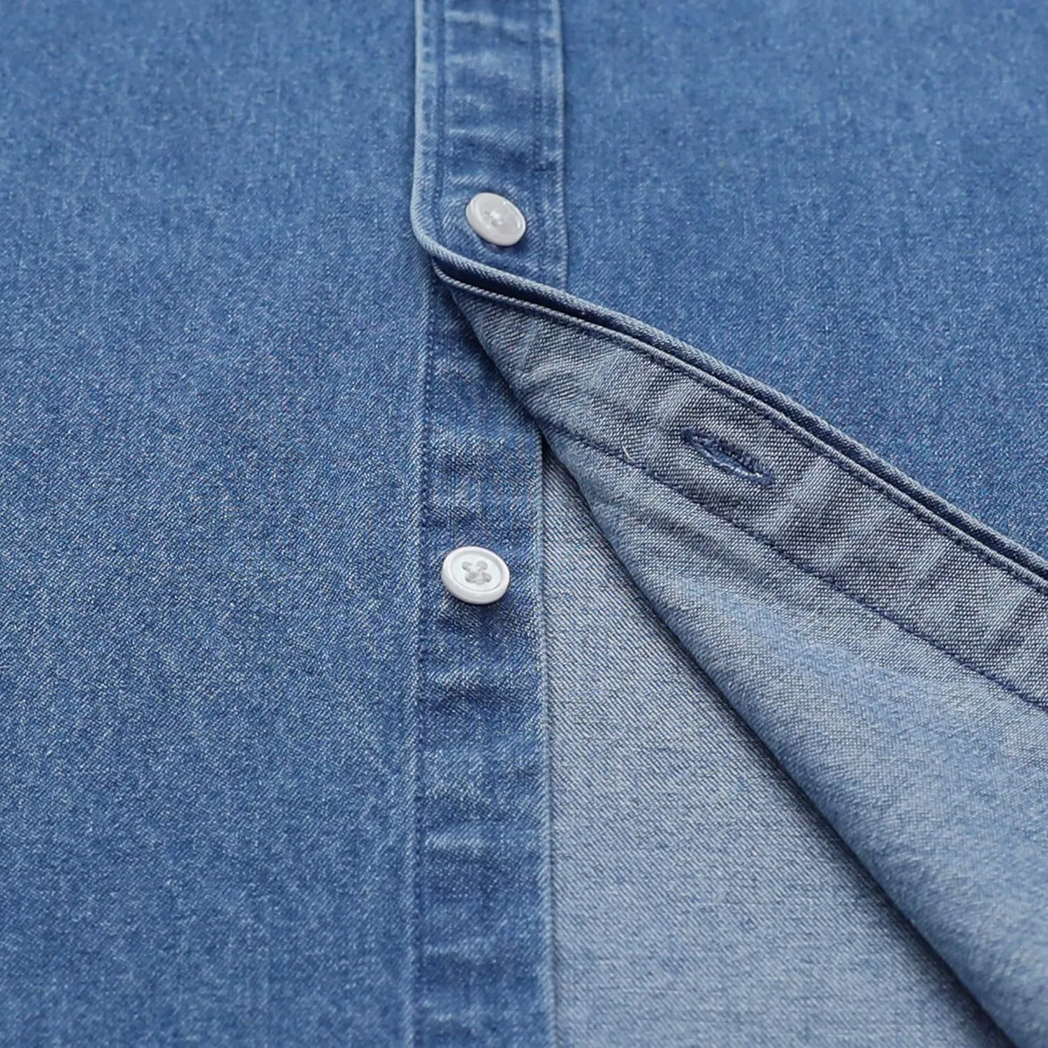 Dubinik® Denim Shirt Men Mens Denim Shirts Long Sleeve Mens Denim Button Down Shirt Cotton Regular Fit Casual Work Shirts