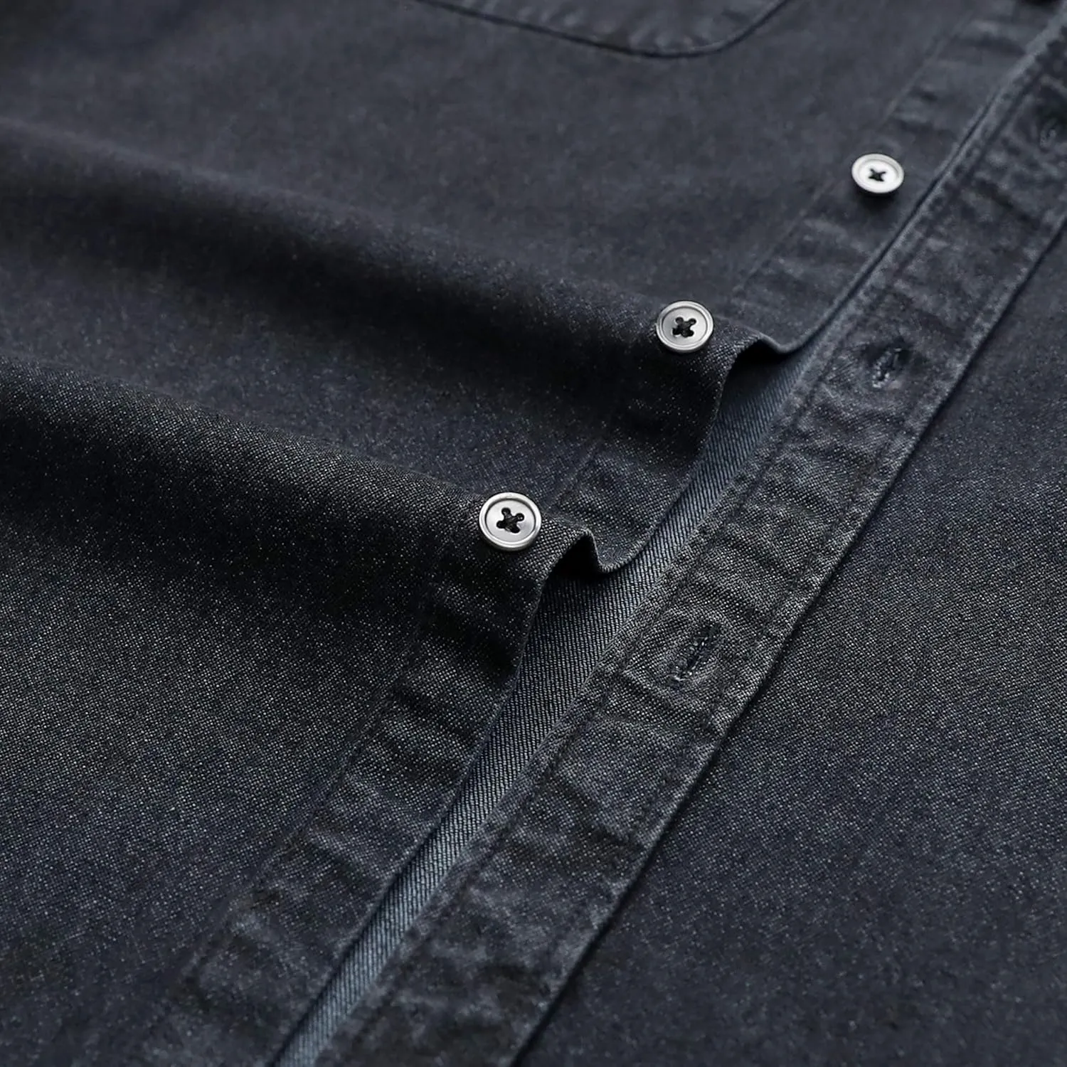 Dubinik® Denim Shirt Men Mens Denim Shirts Long Sleeve Mens Denim Button Down Shirt Cotton Regular Fit Casual Work Shirts