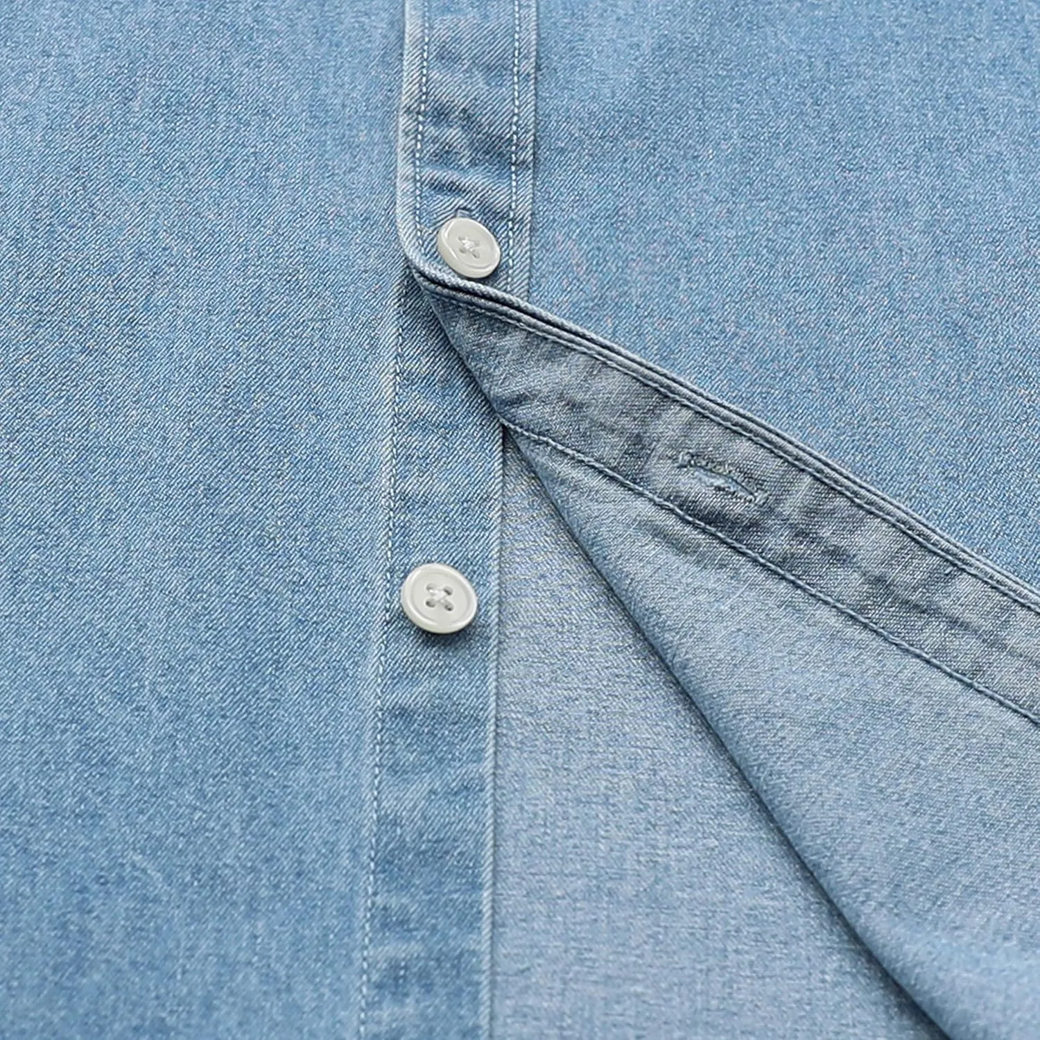 Dubinik®Mens Short Sleeve Button Down Shirts Denim Short Sleeve Shirt Men Two Pocket Western Soft Work Casual Denim Shirt