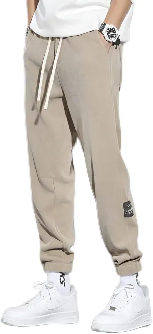 Ellniges]【Fleece-Lined Corduroy Trousers Men's Winter Warm with Velvet-Soft Thermal Insulation, Elastic Waist Business Casual Chinos for Fall & Christmas Outdoor Activities