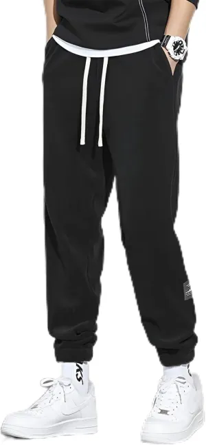 Ellniges]【Fleece-Lined Corduroy Trousers Men's Winter Warm with Velvet-Soft Thermal Insulation, Elastic Waist Business Casual Chinos for Fall & Christmas Outdoor Activities