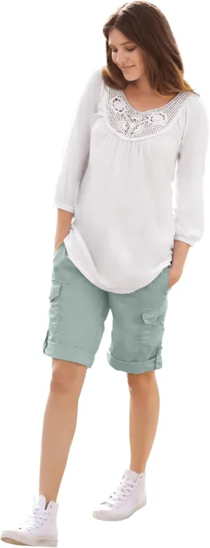 ellos Women's Plus Size Convertible Cargo Shorts