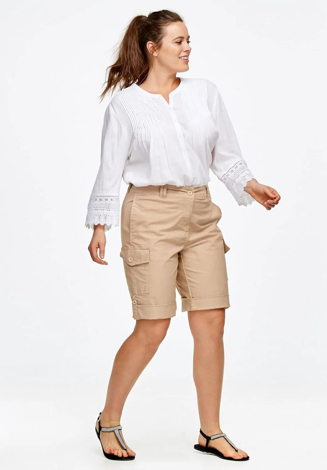 ellos Women's Plus Size Convertible Cargo Shorts