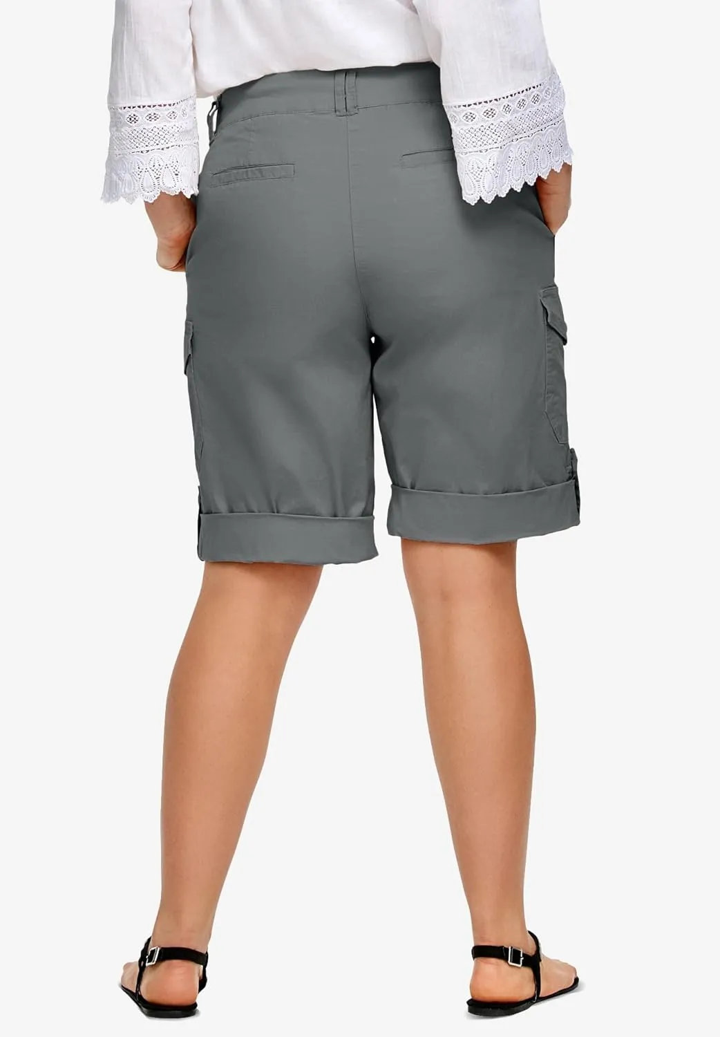 ellos Women's Plus Size Convertible Cargo Shorts
