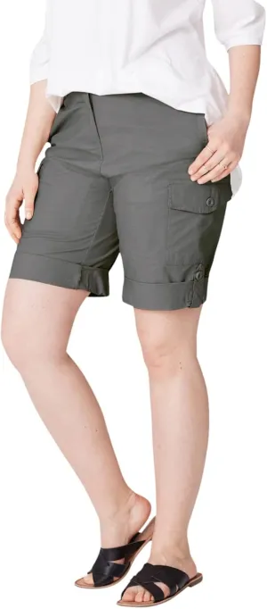 ellos Women's Plus Size Convertible Cargo Shorts