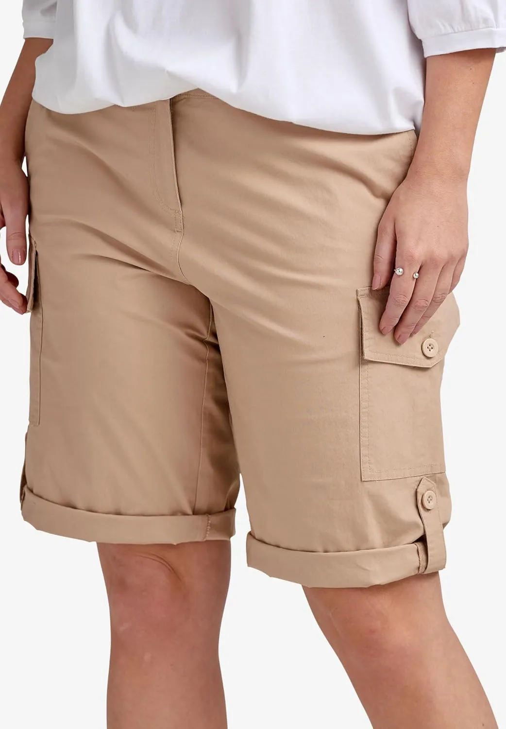 ellos Women's Plus Size Convertible Cargo Shorts