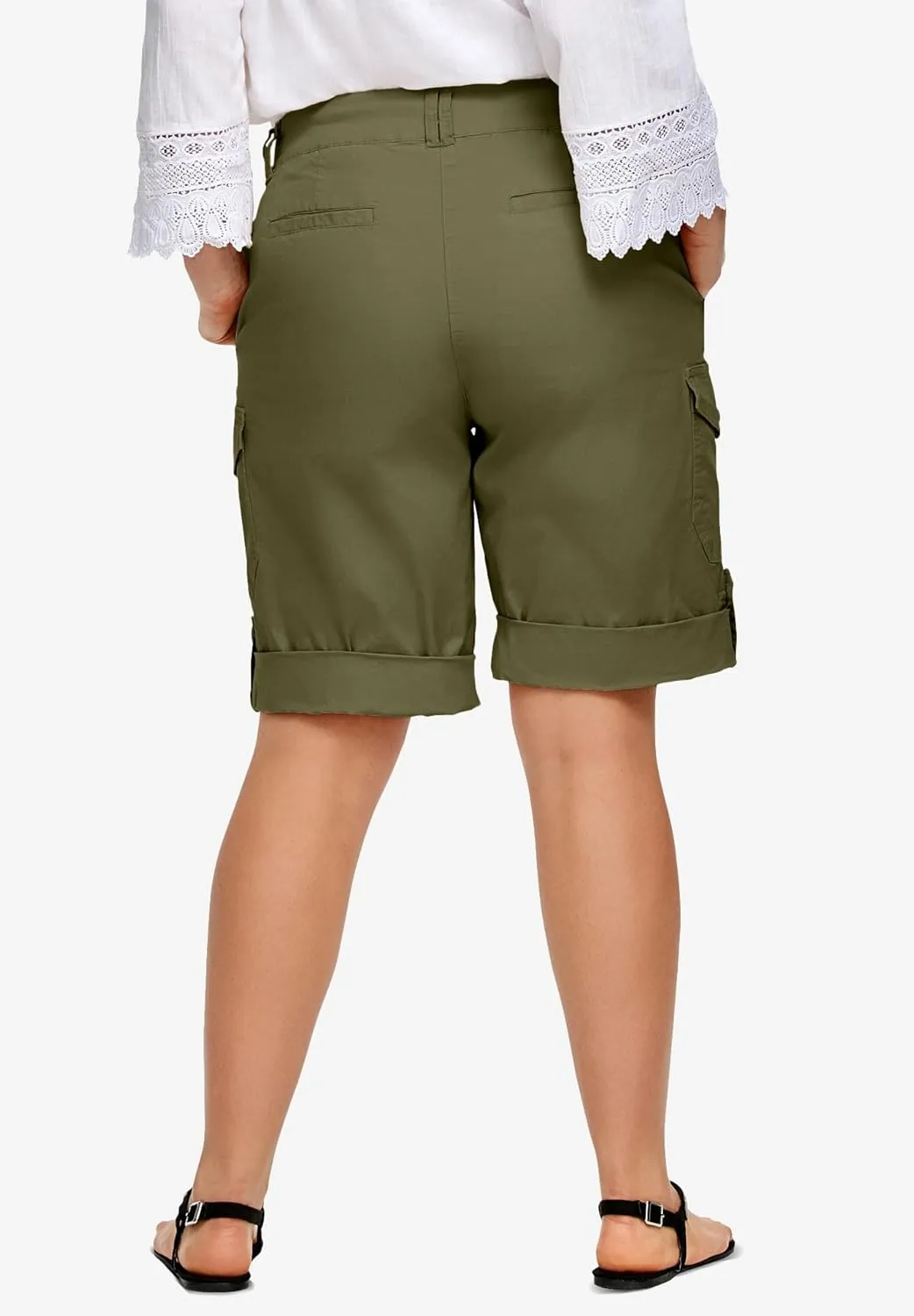 ellos Women's Plus Size Convertible Cargo Shorts