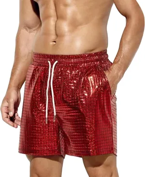 Fashion Shorts for Mens Plaid Bright Lederhosen Drawstring Casual Pants Relaxed Fit Lightweight Vacation Beach Shorts