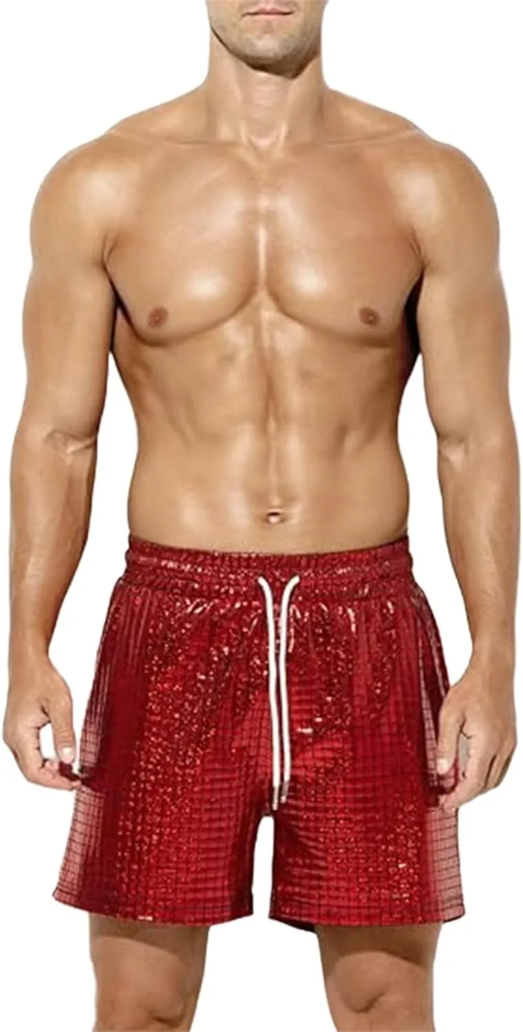 Fashion Shorts for Mens Plaid Bright Lederhosen Drawstring Casual Pants Relaxed Fit Lightweight Vacation Beach Shorts