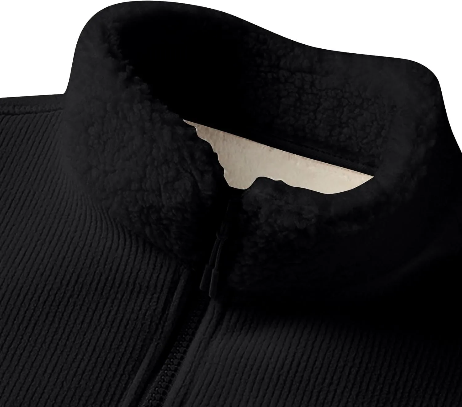 Finelylove Mens Fleece Jacket Soft Sherpa Lined Full Zip Cardigan Jackets Casual Soft Warm Fall Winter Coats Outwear