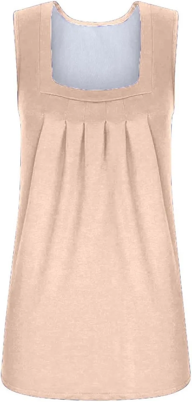 FQZWONG Tank Top for Women 2025 Summer Sleeveless Shirts Loose Casual Ladies Square Neck Blouses Sexy Off Shoulder Tshirts
