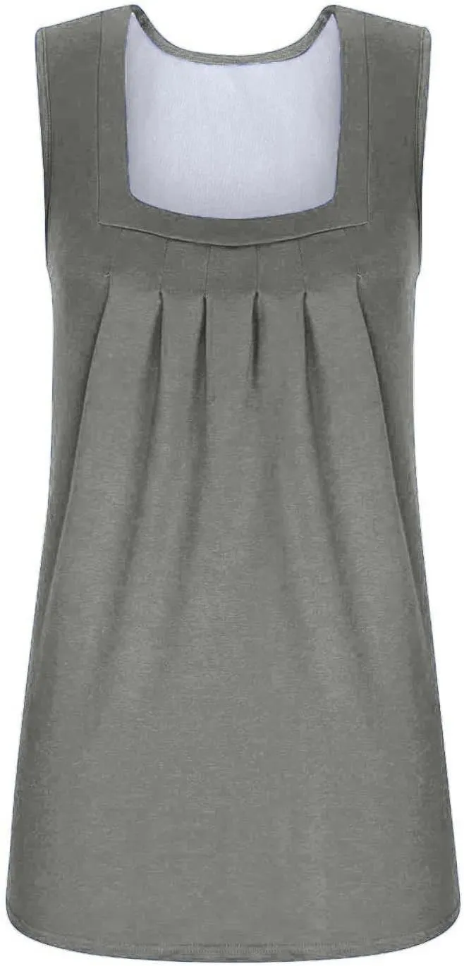 FQZWONG Tank Top for Women 2025 Summer Sleeveless Shirts Loose Casual Ladies Square Neck Blouses Sexy Off Shoulder Tshirts