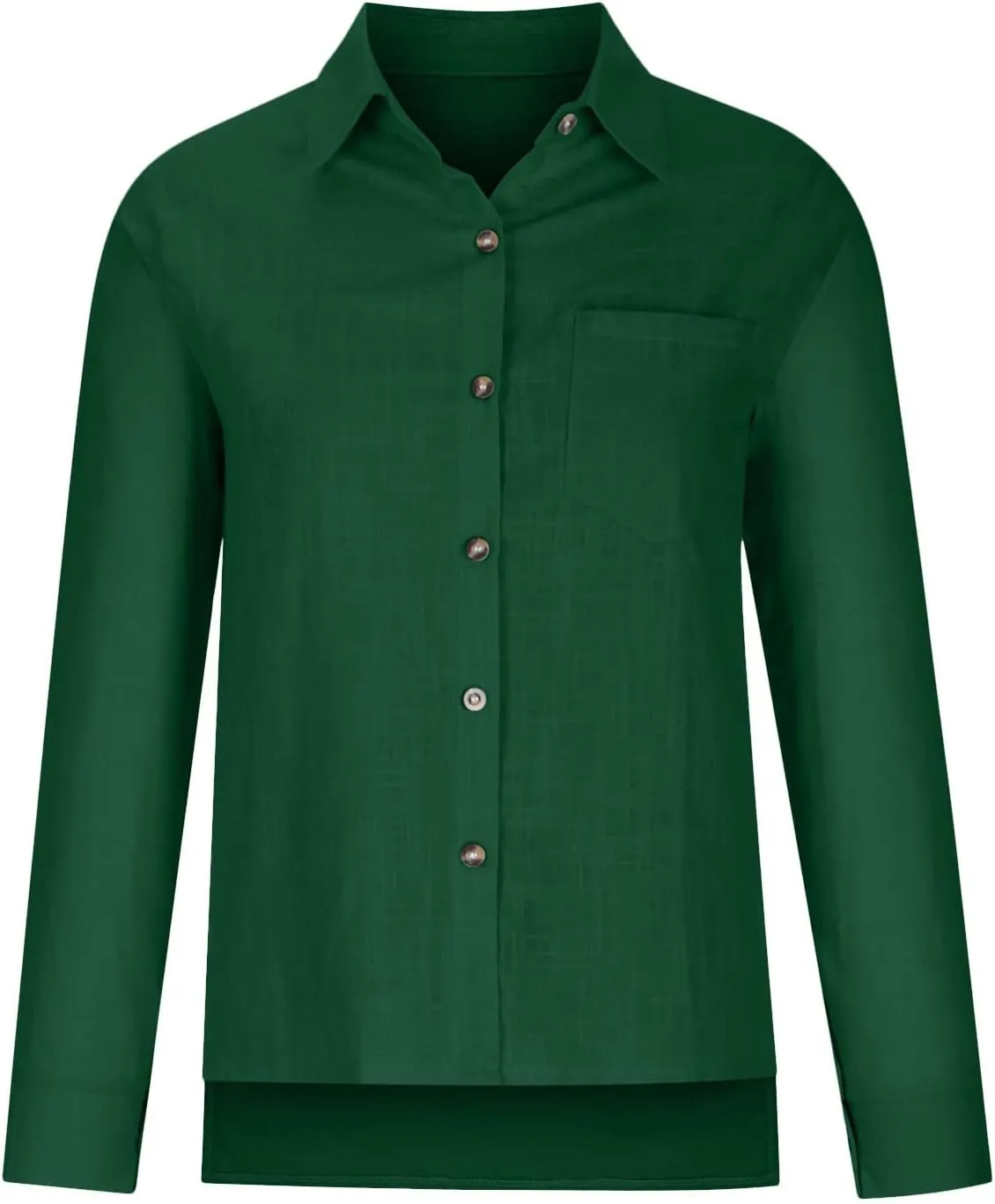 FQZWONG Womens Spring Tops 2025 Button Down Shirts for Women Loose Casual Solid Cotton Linen Tshirts Trendy Ladies Blouses