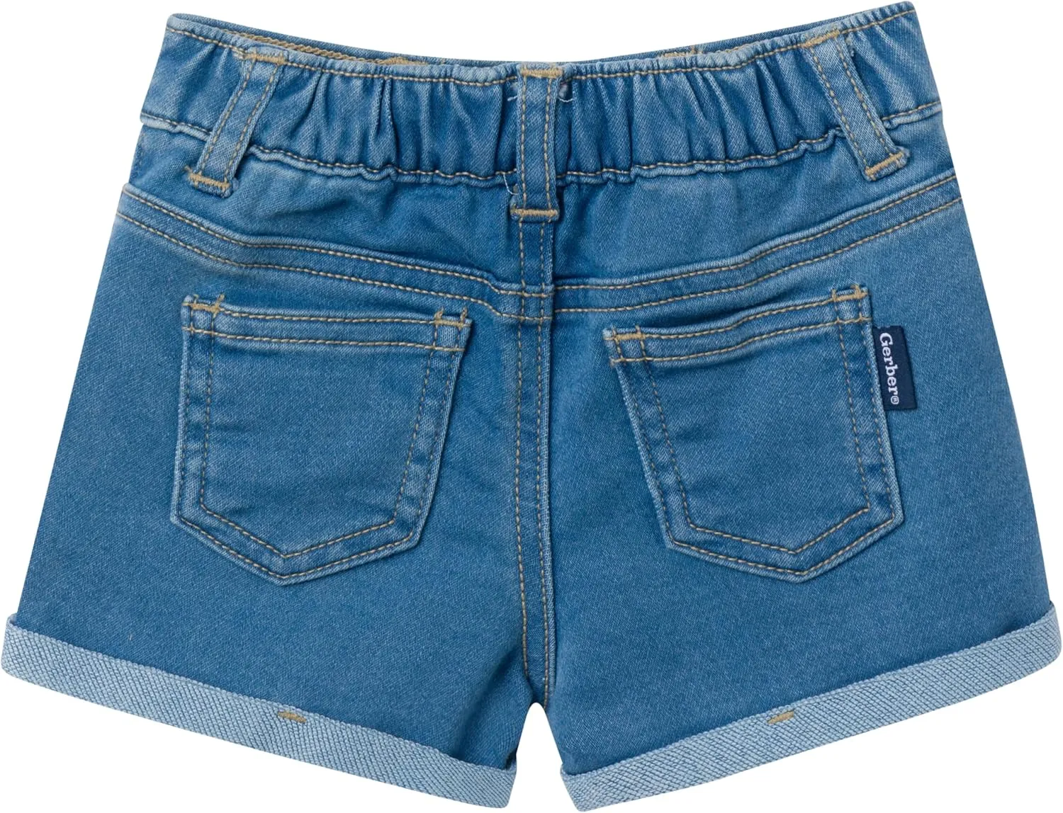 Gerber Baby and Toddler Girls Cuffed Denim Shorts