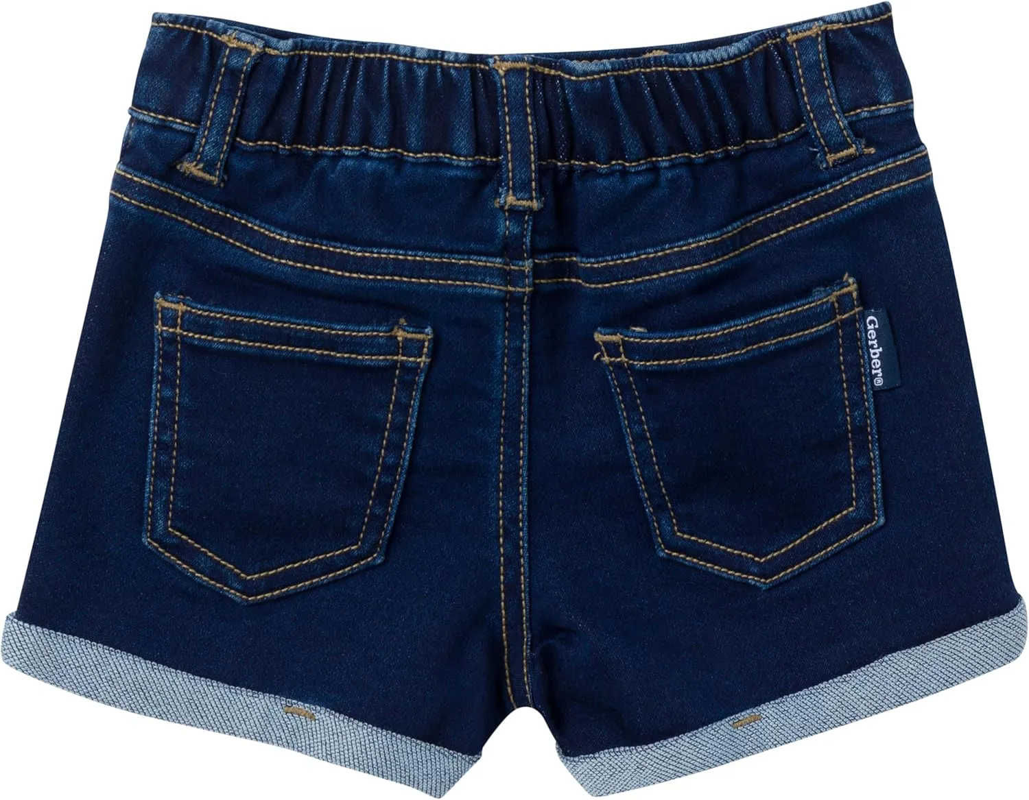 Gerber Baby and Toddler Girls Cuffed Denim Shorts