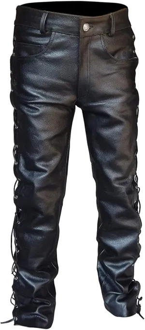 GIERIDUC Faux Leather Pants for Men's Mens Corduroy Trousers Straight Leg White Chino Pants for Men Polyester Pants for Men