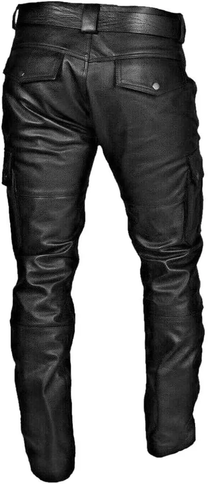 GIERIDUC Faux Leather Pants for Men's Mens Corduroy Trousers Straight Leg White Chino Pants for Men Polyester Pants for Men