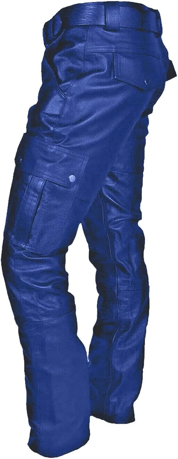 GIERIDUC Faux Leather Pants for Men's Mens Corduroy Trousers Straight Leg White Chino Pants for Men Polyester Pants for Men