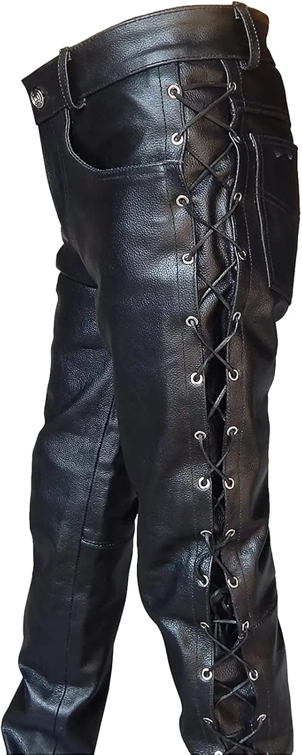 GIERIDUC Faux Leather Pants for Men's Mens Corduroy Trousers Straight Leg White Chino Pants for Men Polyester Pants for Men