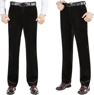 Gold Fleece Corduroy Trousers Men Winter Plus Fleece Thick Warm Men's Corduroy Pants Loose Straight Pants